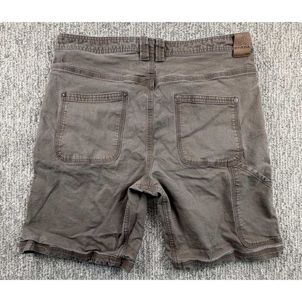 Prana Shorts Men 34(35) Brown Breathe Organic Cotton Canvas Cargo M3BR09111 - Picture 5 of 8